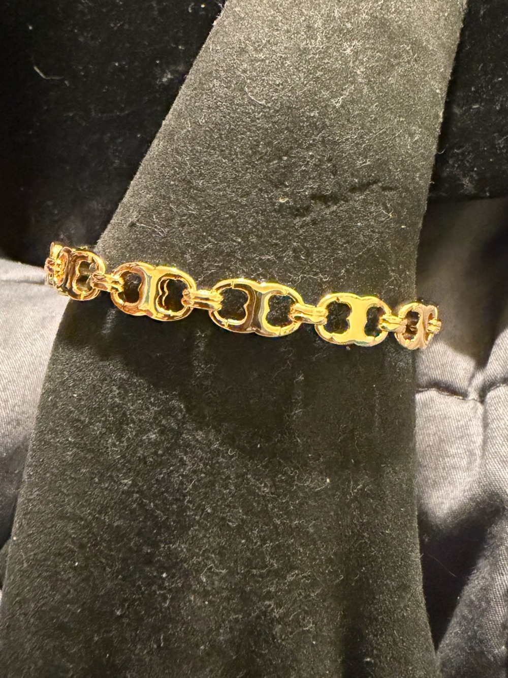 Tory Burch Gold Link Bracelet with Signature Cutouts